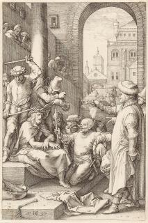 Hendrick Goltzius - 2 Bll.: Christus am Ölberg – Die Verspottung Christi.