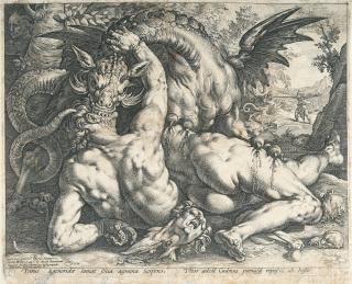 Hendrick Goltzius - Der Drache vernichtet die Freunde des Cadmus