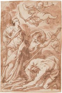 Hendrick Goltzius - Die Heilige Familie vor der Säule.