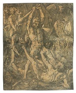 Hendrick Goltzius - Hercules killing Cacus