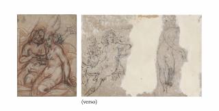 Hendrick Goltzius - Mars And Venus (Recto); Two Female Nudes, With Cupid And A Vase (Verso)