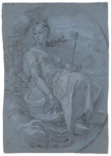 Hendrick Goltzius - Recto: Juno Verso: Studies Of A Female Figure, Bust-Length, And A Separate Study Of Her Arm