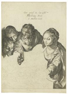 Hendrick Goltzius - The Adoration Of The Shepherds (Bartsch 2, Hollstein 15, Strauss 362)