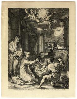Hendrick Goltzius - The Adoration of the Shepherds, from: The Life of the Virgin (Bartsch 17; Hollstein 11)