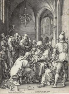 Hendrick Goltzius - The Circumcision, from The Life of the Virgin (Bartsch 18; Hollstein 12; Strauss 322)