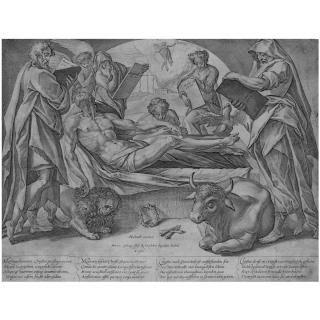 Hendrick Goltzius - The Dead Christ And The Four Evangelists (Holl. 295; S. 169)