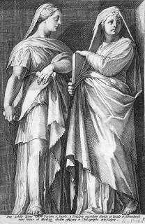 Hendrick Goltzius - Zwei Sibyllen nach Caravaggio.