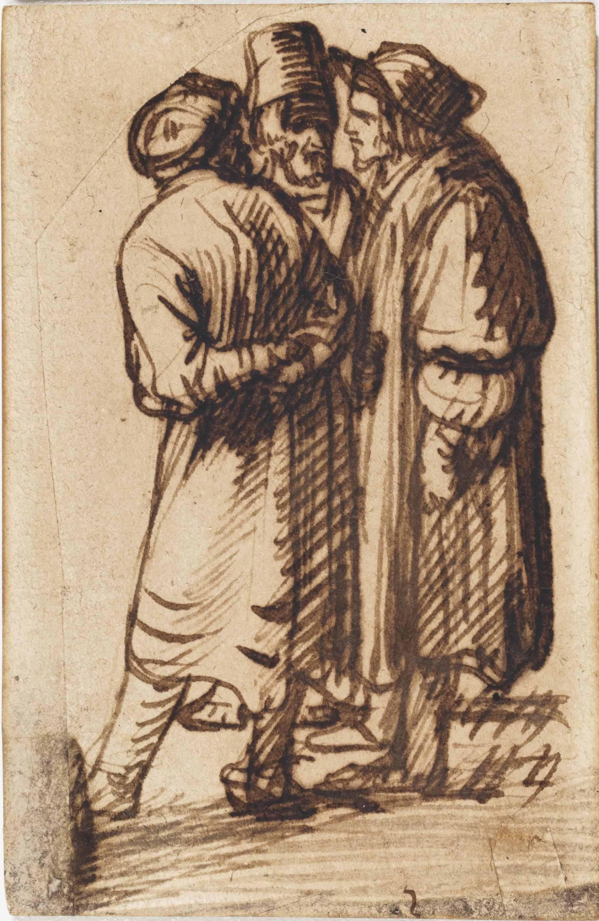 Hendrick Goudt - Three Orientals In Conversation