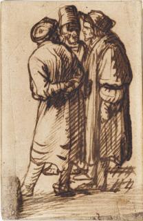 Hendrick Goudt - Three Orientals In Conversation