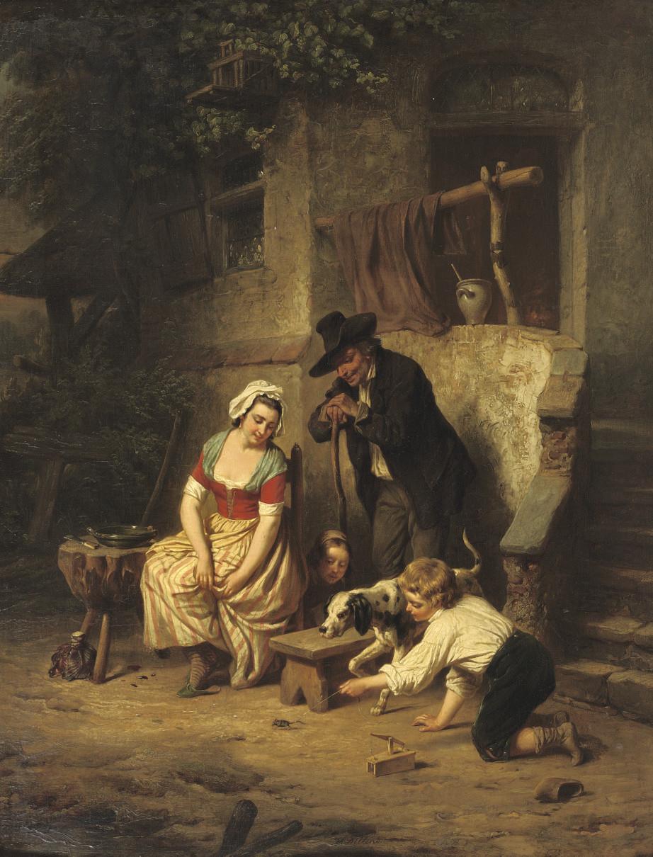 Hendrick Joseph Dillens - The mouse trap