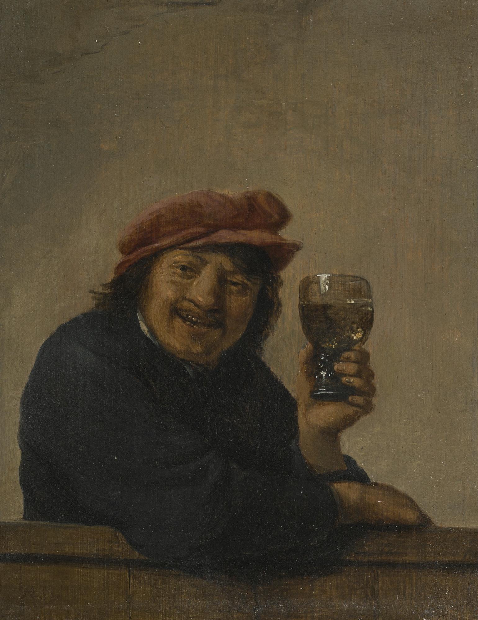 Hendrick Maertensz. Sorgh - Man Holding A Glass Roemer