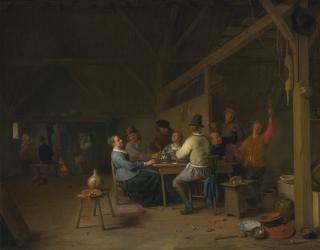 Hendrick Maertensz. Sorgh - Tavern Interior With Drinkers And Smokers