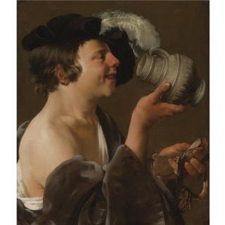 Hendrick Ter Brugghen - Boy In Profile, Drinking From A Tankard; A Kannekijker
