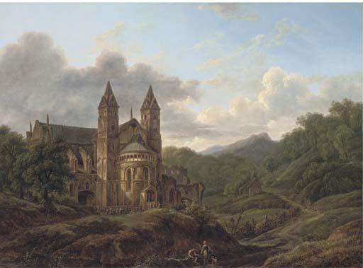 Hendrick van Assche - Pilgrims before a cathedral