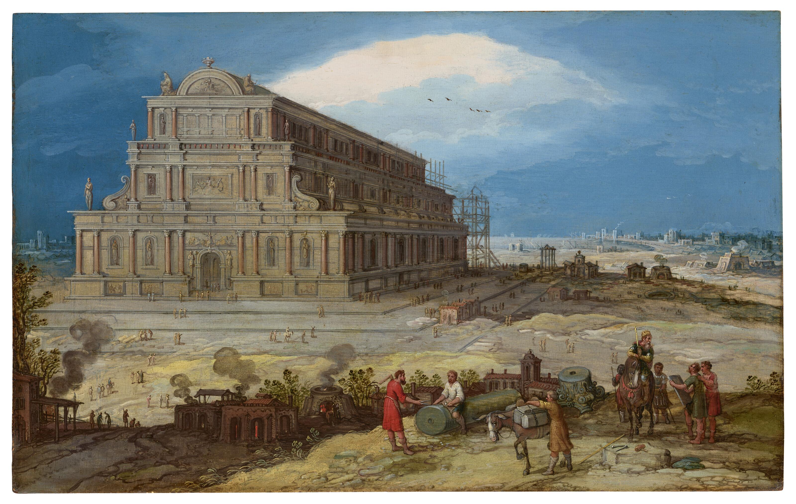 Hendrick van Cleve III - La construction du temple d\'Artémis à Éphèse