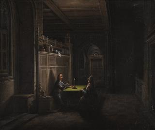 Hendrick Van Steenwijck The Younger - Christ And Nicodemus, In A Candlelit Interior