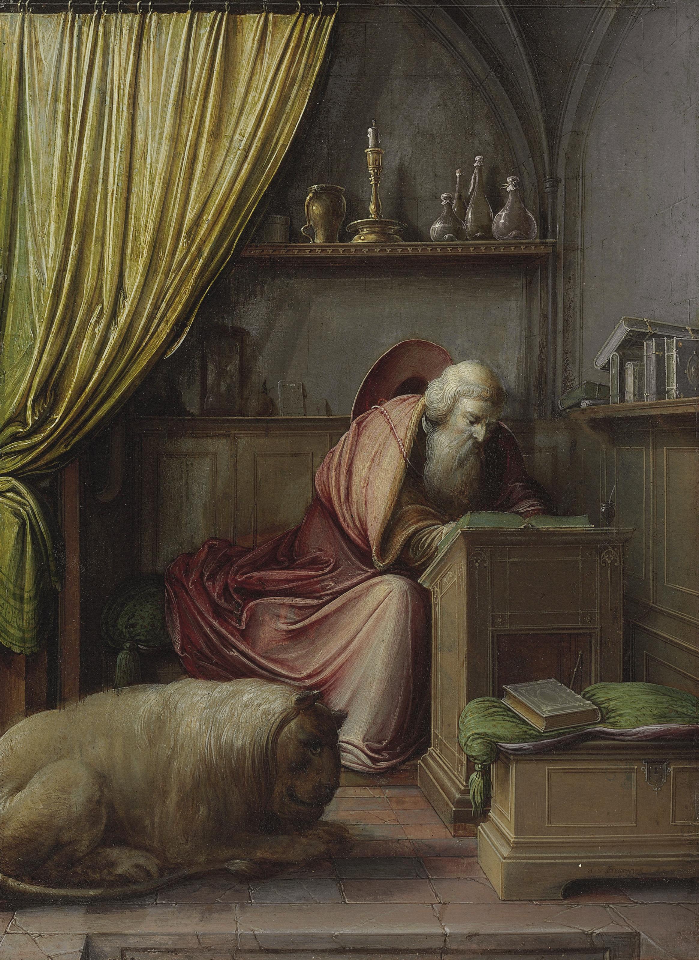 Hendrick van Steenwijk II - Saint Jerome In His Study