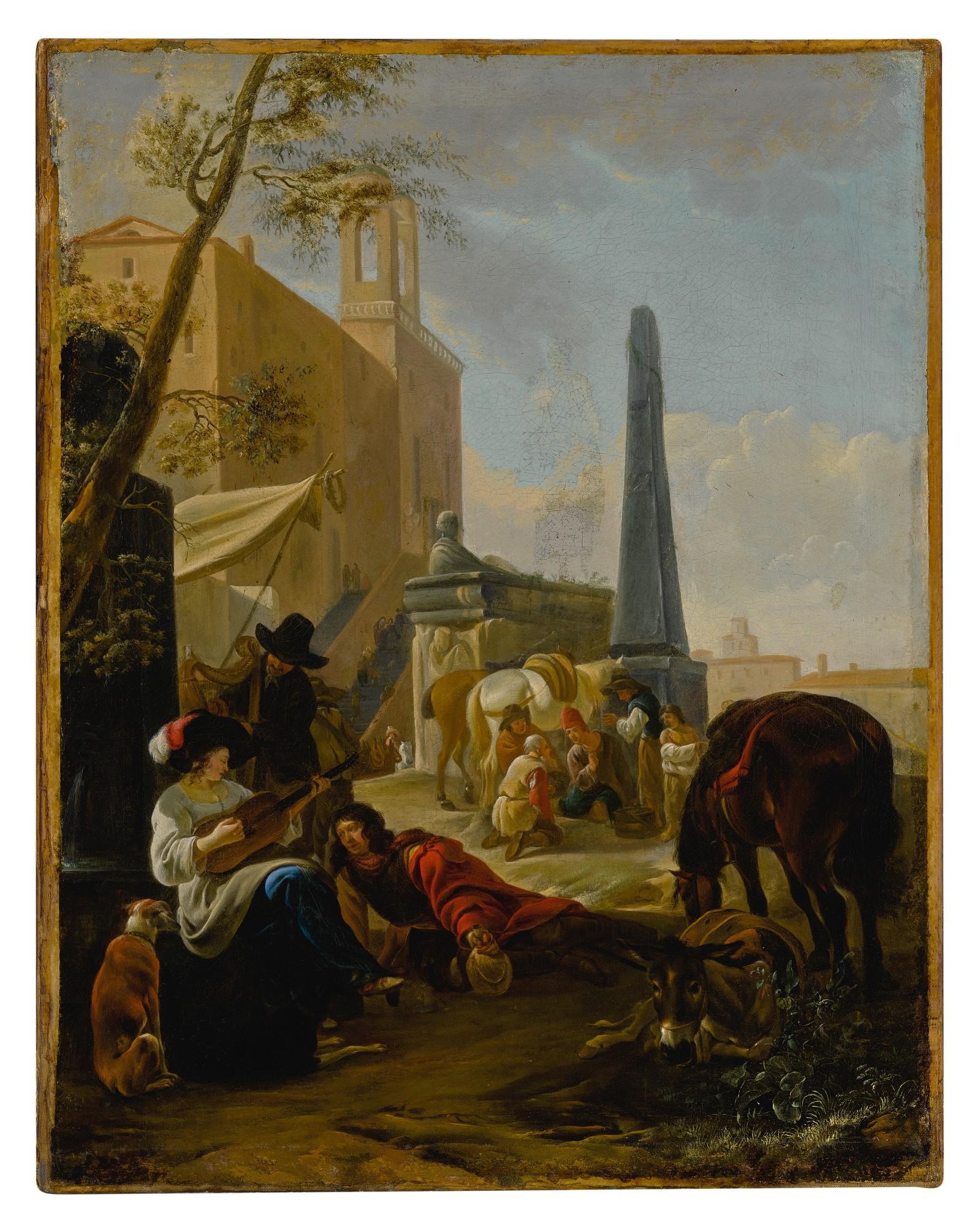 Hendrick Verschuring - A musical party at the Church of S. Trinità dei Monti, Rome