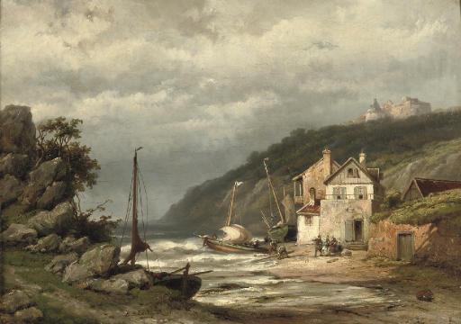 Hendrik Barend Koekkoek - A view of the Isle of Wight