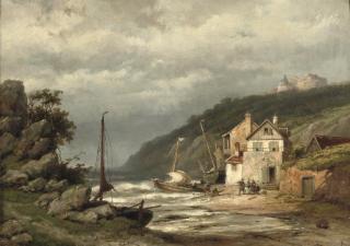 Hendrik Barend Koekkoek - A view of the Isle of Wight