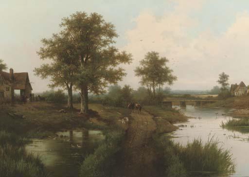 Hendrik Barend Koekkoek - Cows On A Country Path