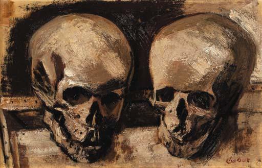 Hendrik Chabot - A Still Life With Two Skulls