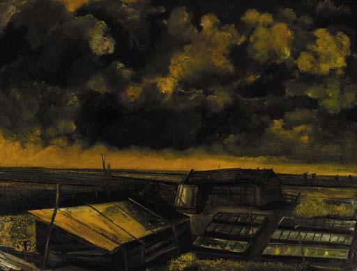 Hendrik Chabot - Greenhouses in a polder landscape