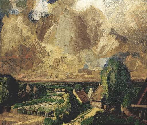 Hendrik Chabot - Landscape with green houses