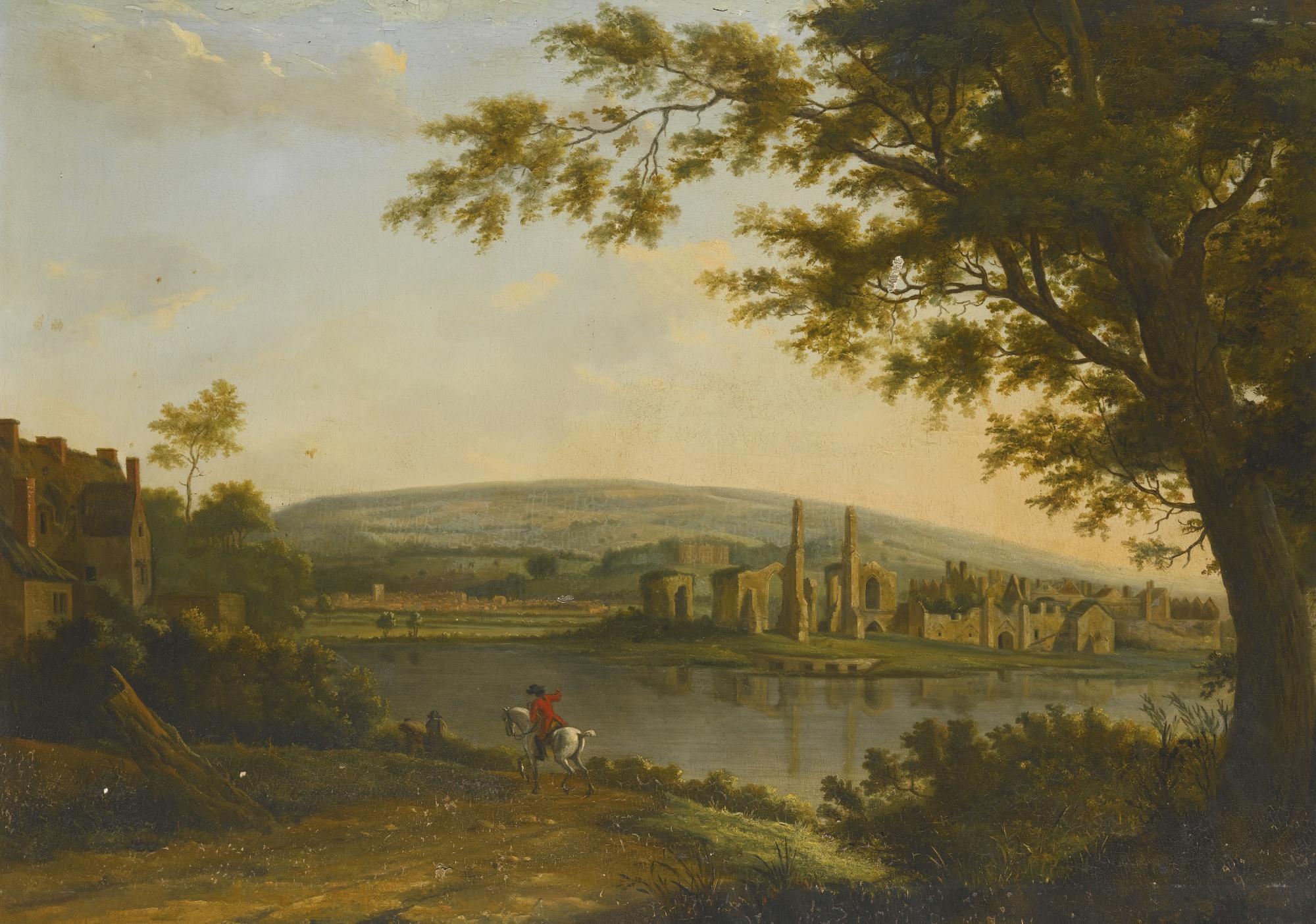 Hendrik Frans De Cort - A View Of Neath Abbey With Gnoll\'S Castle Beyond