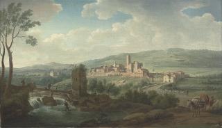 Hendrik Frans van Lint - A view of Borghetto