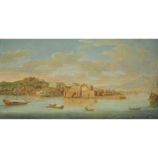 Hendrik Frans Van Lint - Naples, A View Of Santa Lucia And The Castel Dell\'Ovo