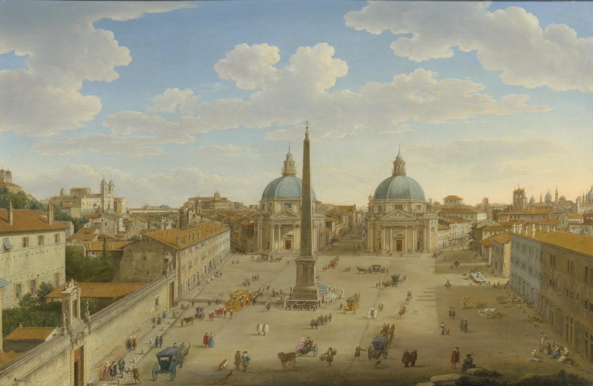 Hendrik Frans Van Lint - Rome, A View Of The Piazza Del Popolo