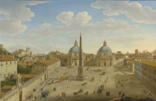Hendrik Frans Van Lint - Rome, A View Of The Piazza Del Popolo