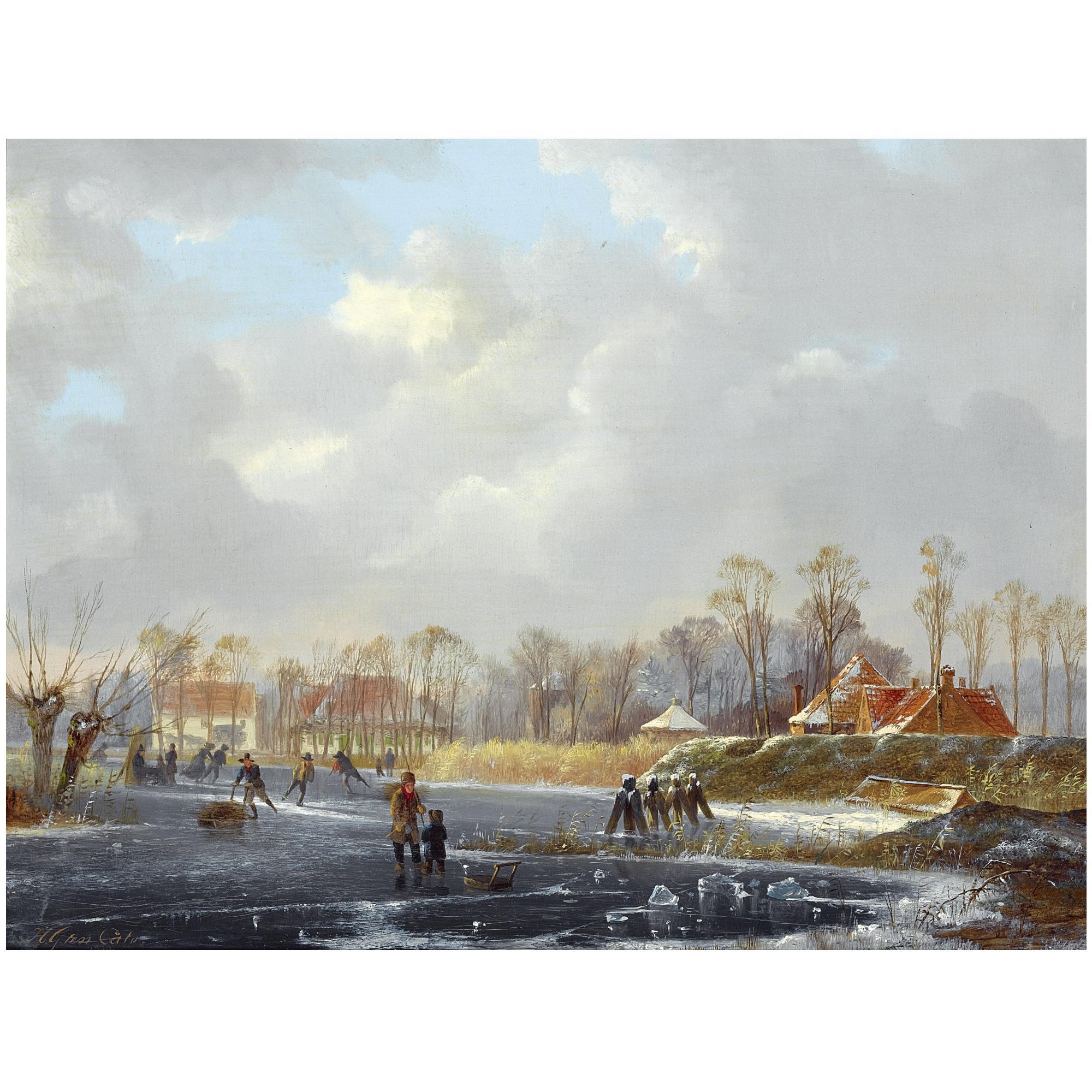 Hendrik Gerrit Ten Cate - Dutch Skaters On A Frozen River