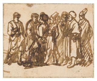 Hendrik Goudt - A group of standing figures