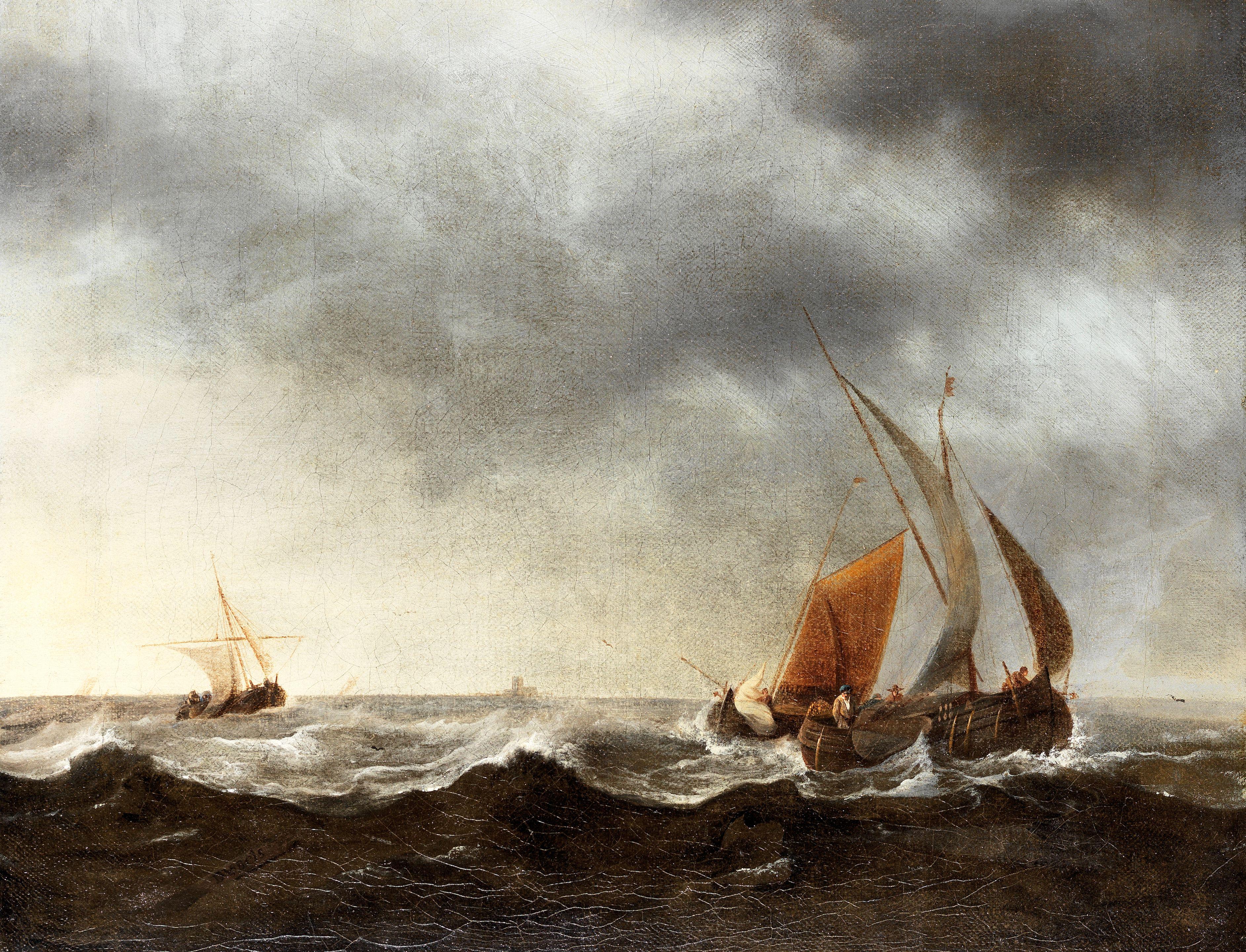 Hendrik Jacobsz. Dubbels - Shipping In A Stormy Sea