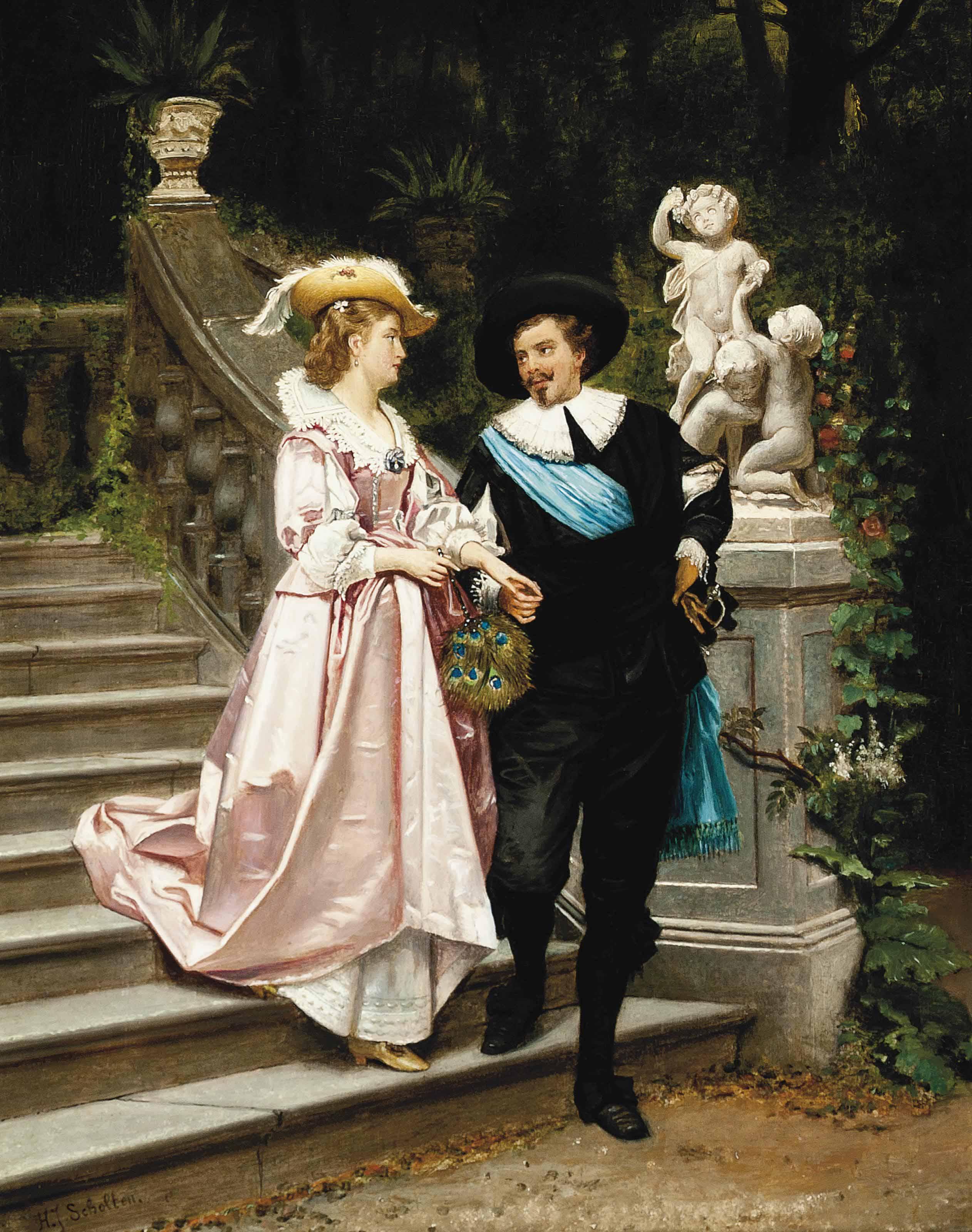 Hendrik Jacobus Scholten - A morning walk