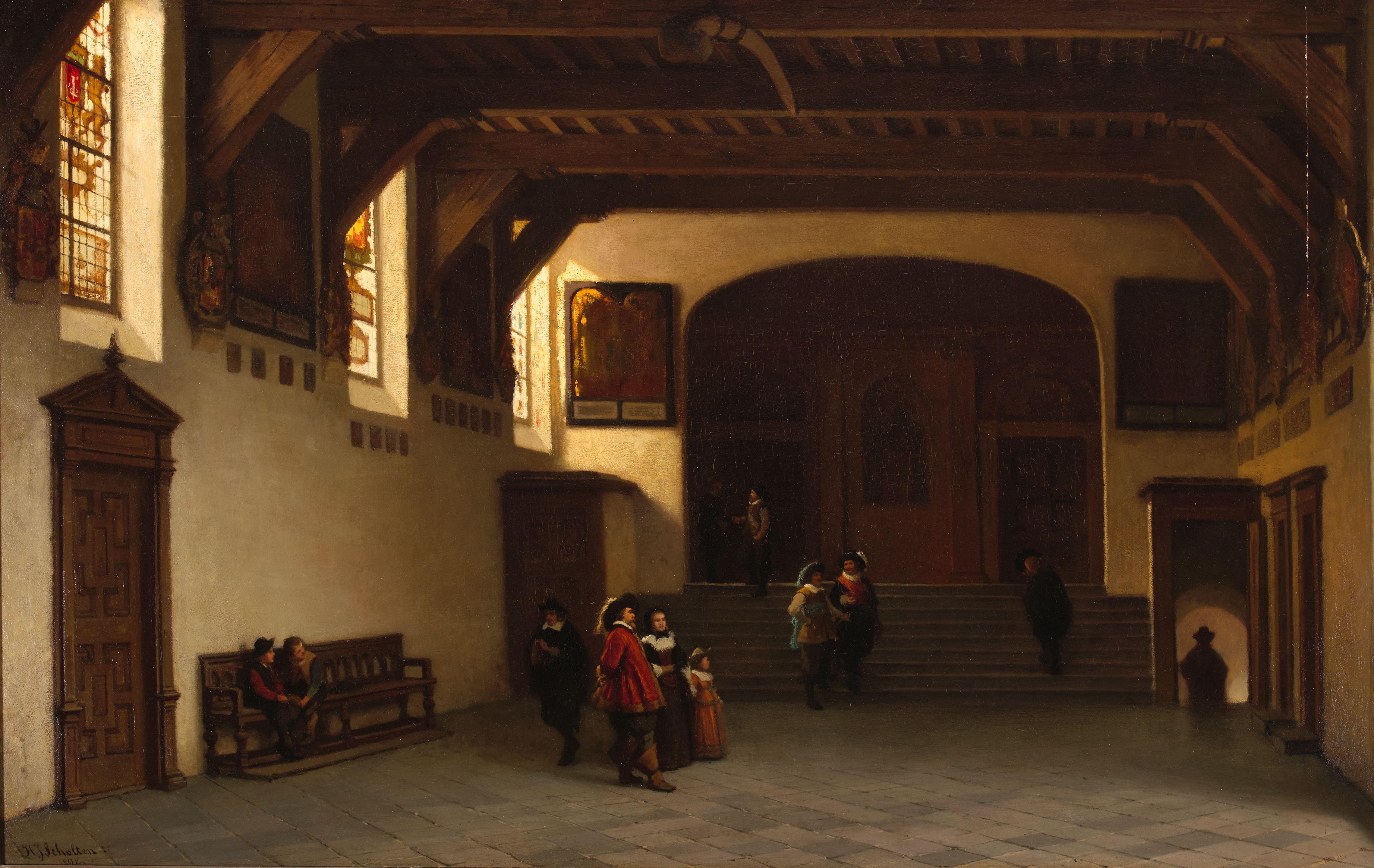 Hendrik Jacobus Scholten - Interior of the City Hall in Haarlem