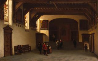 Hendrik Jacobus Scholten - Interior of the City Hall in Haarlem