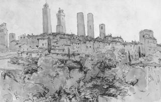 Hendrik Jan Wolter - A view on San Gimignano