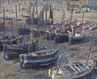 Hendrik Jan Wolter - In The Harbour Of Polperro, England