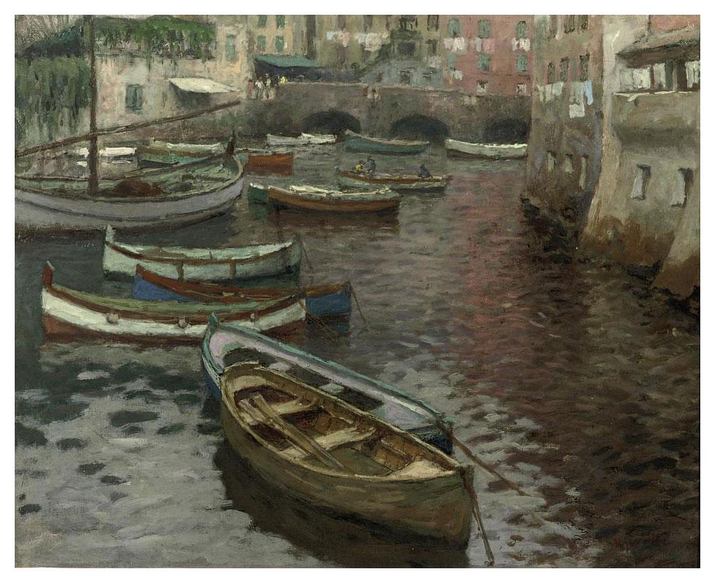 Hendrik Jan Wolter - The harbour of Camogli, Italy