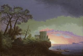 Hendrik Johannes Knip - Landscape with a classical temple