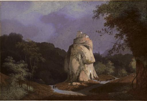 Hendrik Johannes Knip - View of a monastery on a rocky hill