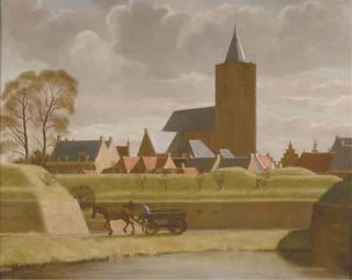 Hendrik Johannes Slijper - A view of Naarden vesting