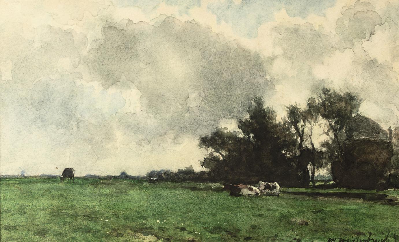 Hendrik Johannes Weissenbruch - Cows in a Meadow