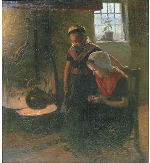 Hendrik Maarten Krabbé - Sisters by the hearth