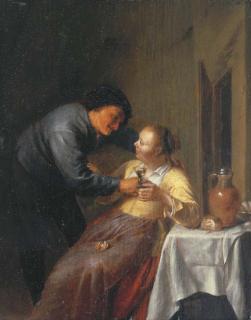 Hendrik Maertensz. Sorgh - A peasant couple in an interior