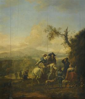 Hendrik Mommers - A Riding Party In A Landscape