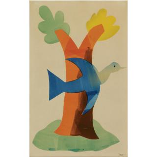 Hendrik Nicolaas Werkman - Dutch Premie Boekenvrienden Uitgevoerd Naar Ontwerp 4: Vogel Voor Boom